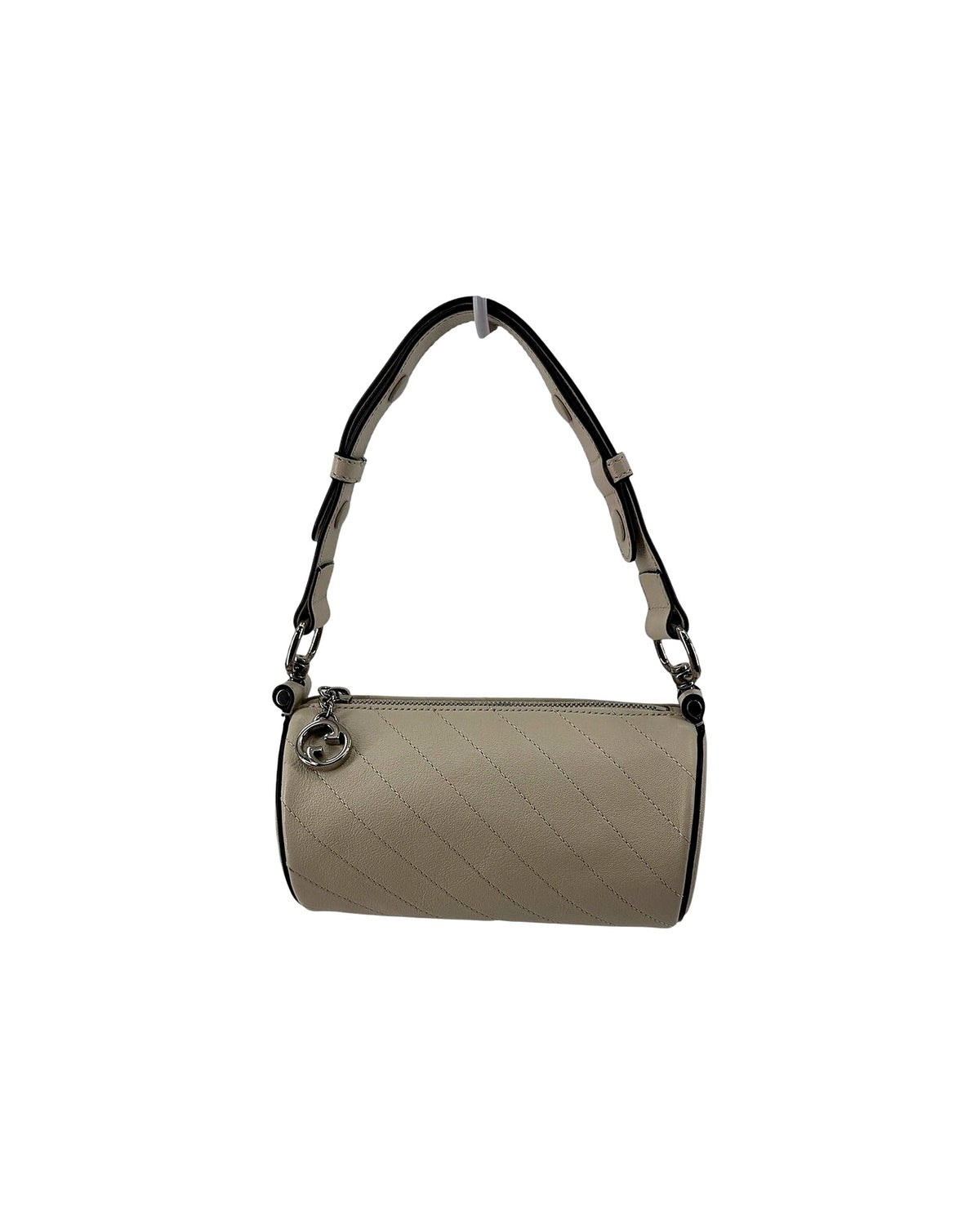 Gucci Blondie Mini Barrel Top Handle Bag Ivory Diagonal Stitched Leather