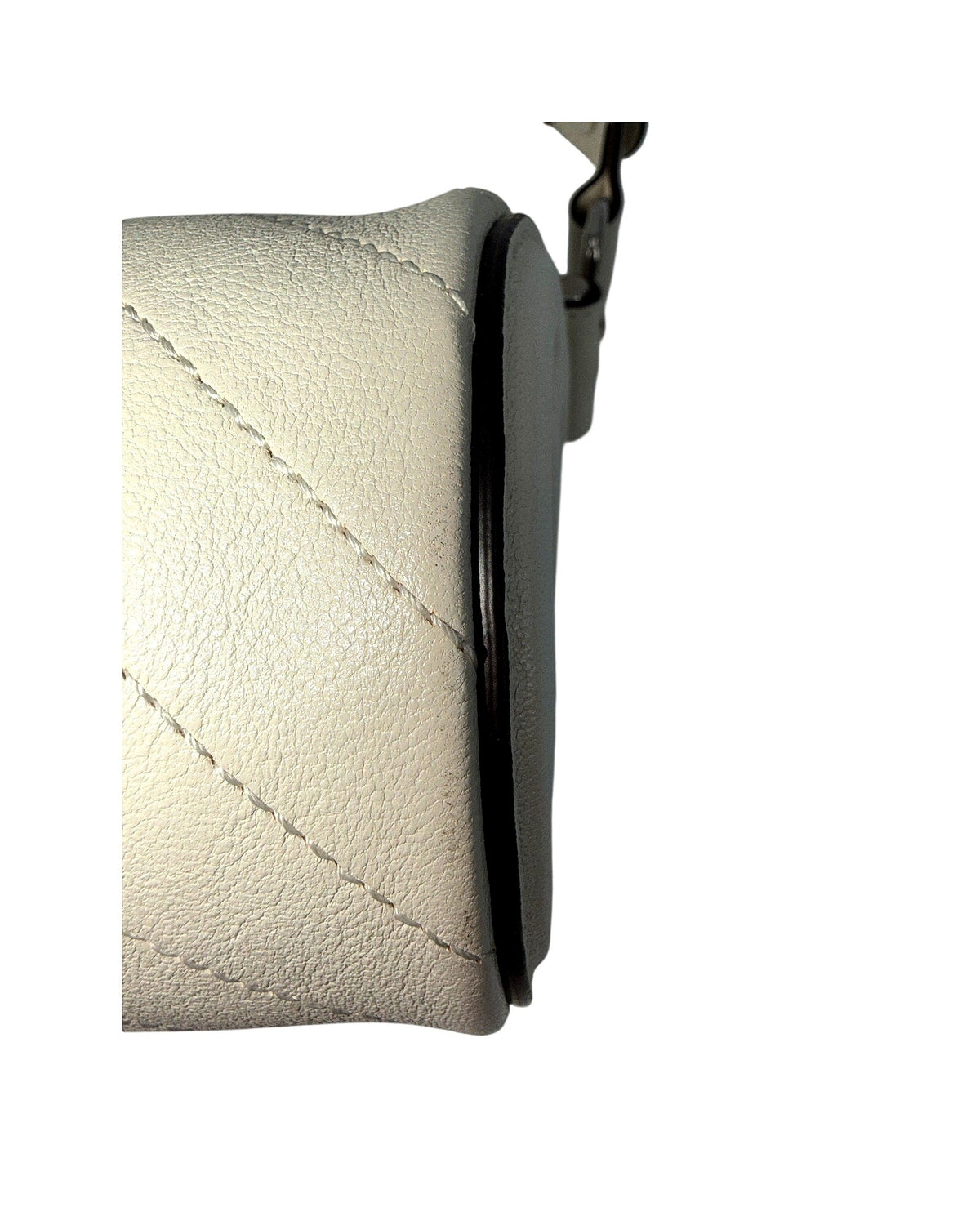 Gucci Blondie Mini Barrel Top Handle Bag Ivory Diagonal Stitched Leather