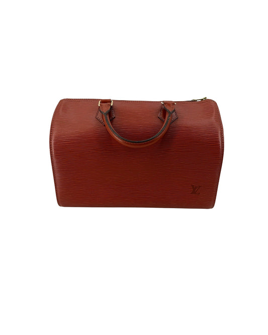 Louis Vuitton Epi Leather Speedy 30 Kenyan Fawn Brown Top Handle Bag Vintage