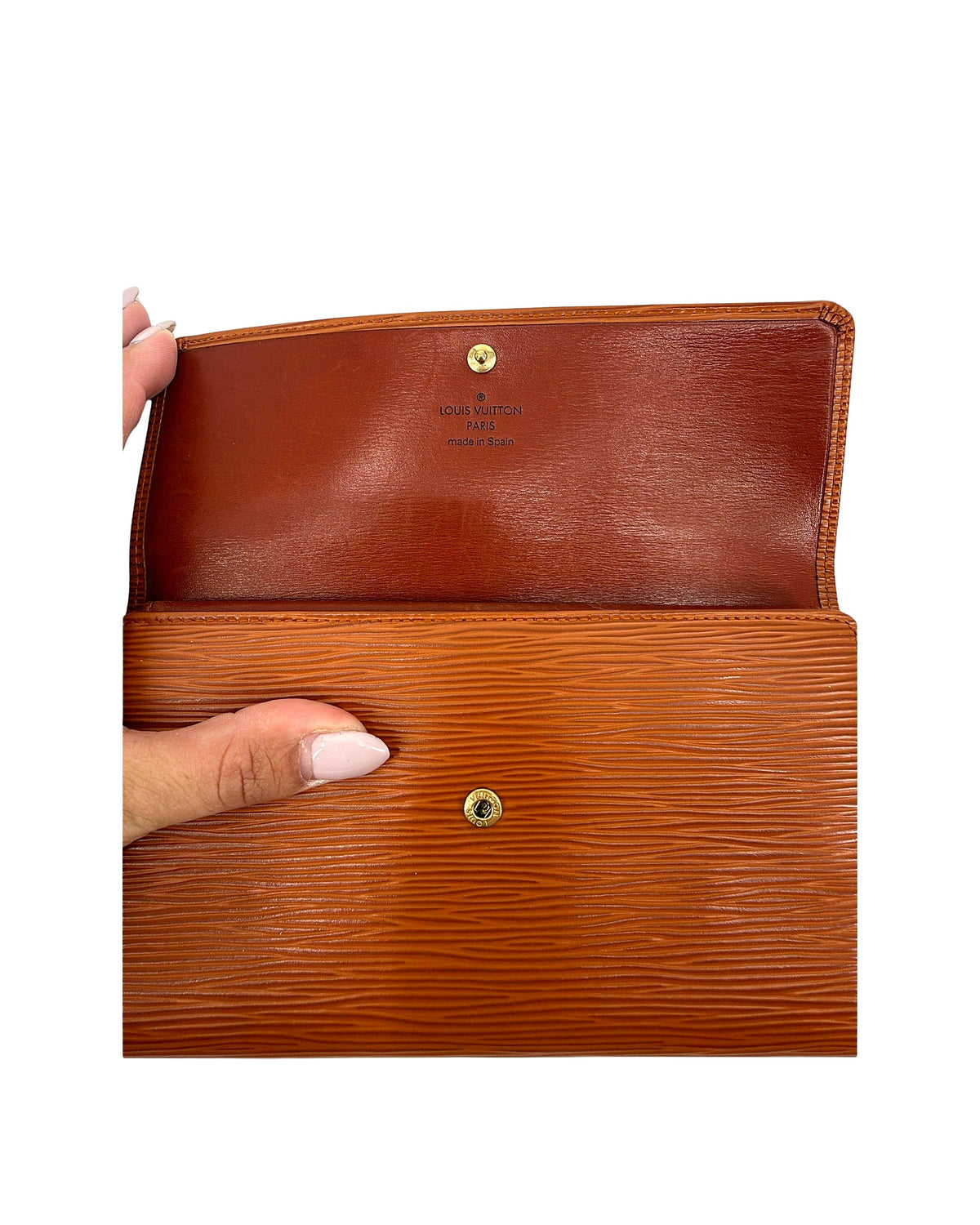 Louis Vuitton Epi Porte Tresor International Wallet Cipango Gold Brown Vintage