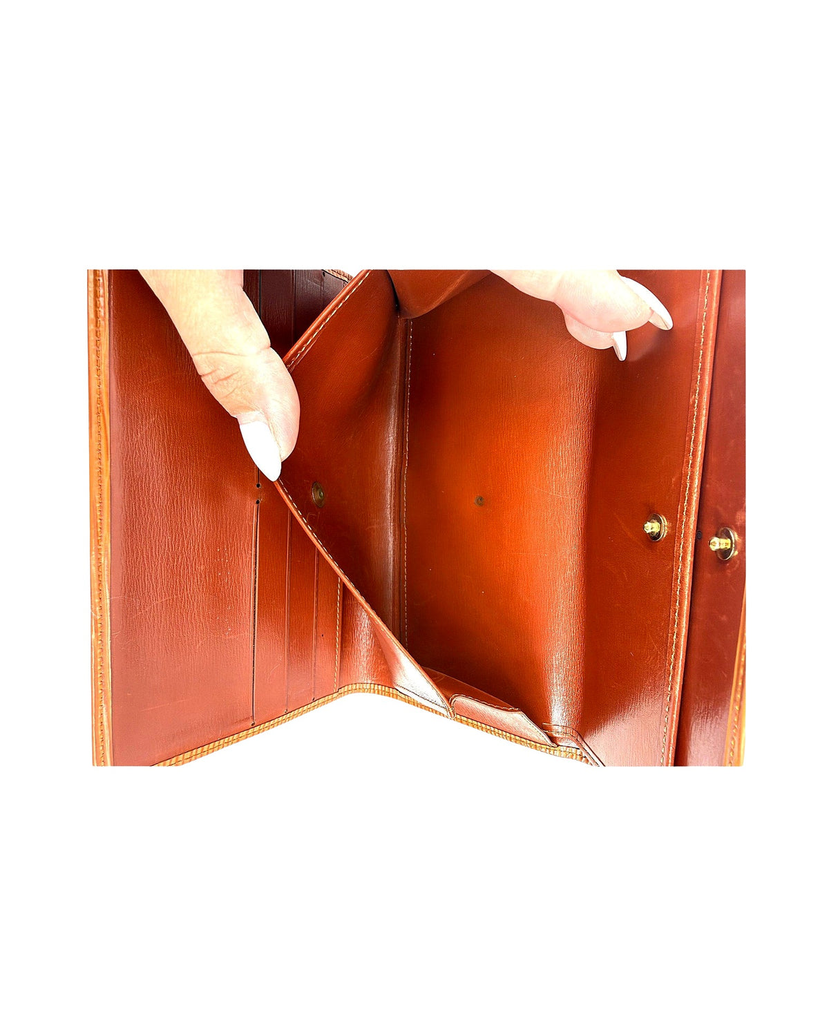 Louis Vuitton Epi Porte Tresor International Wallet Cipango Gold Brown Vintage