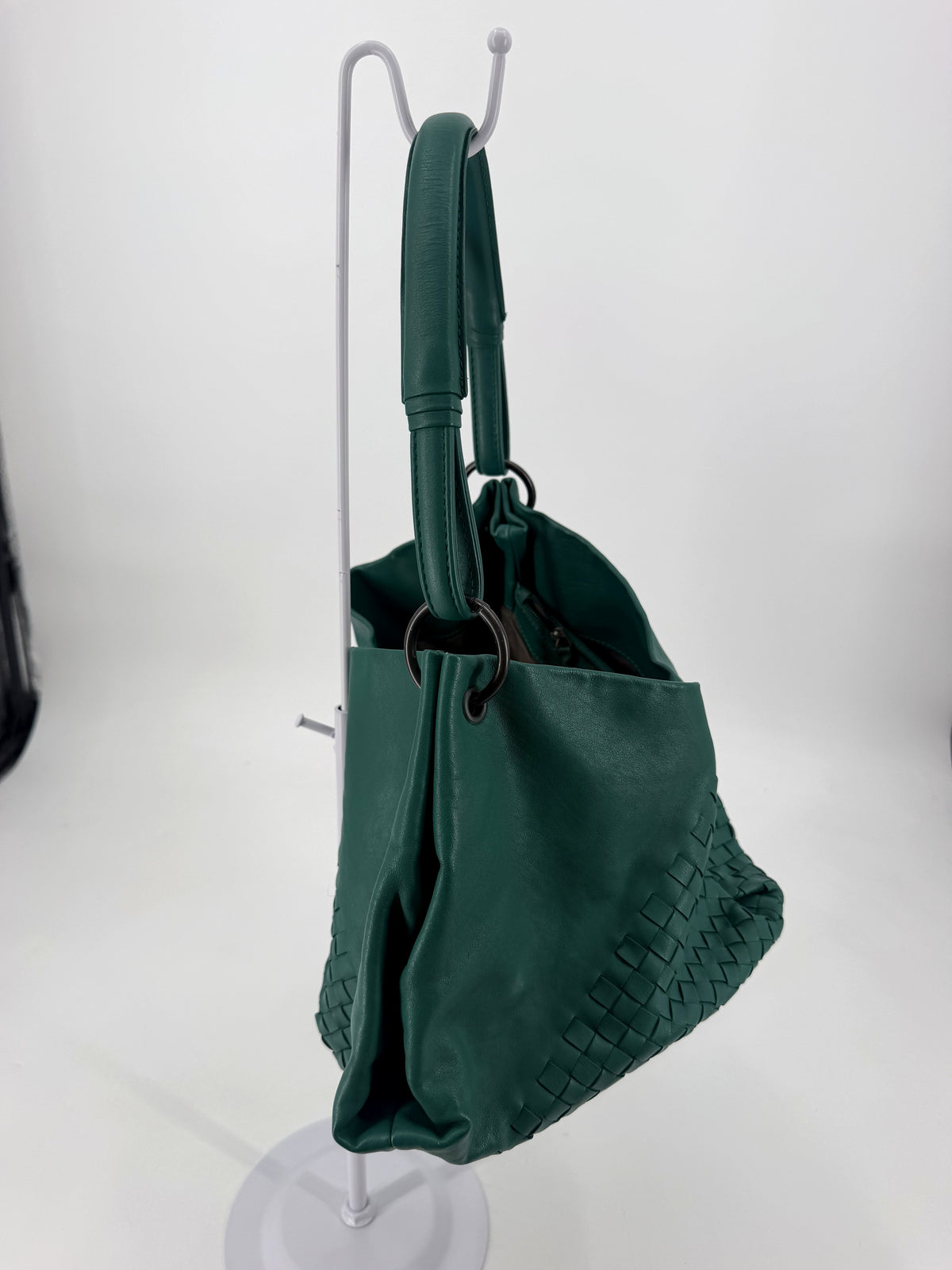 Bottega Veneta Aquilone Fortune Cookie Hobo Green Nappa Intrecciato Shoulder Bag