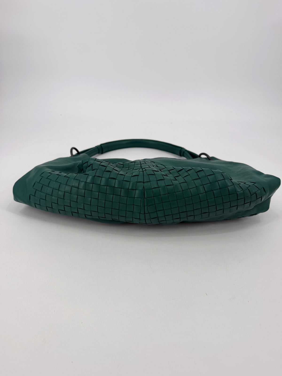 Bottega Veneta Aquilone Fortune Cookie Hobo Green Nappa Intrecciato Shoulder Bag