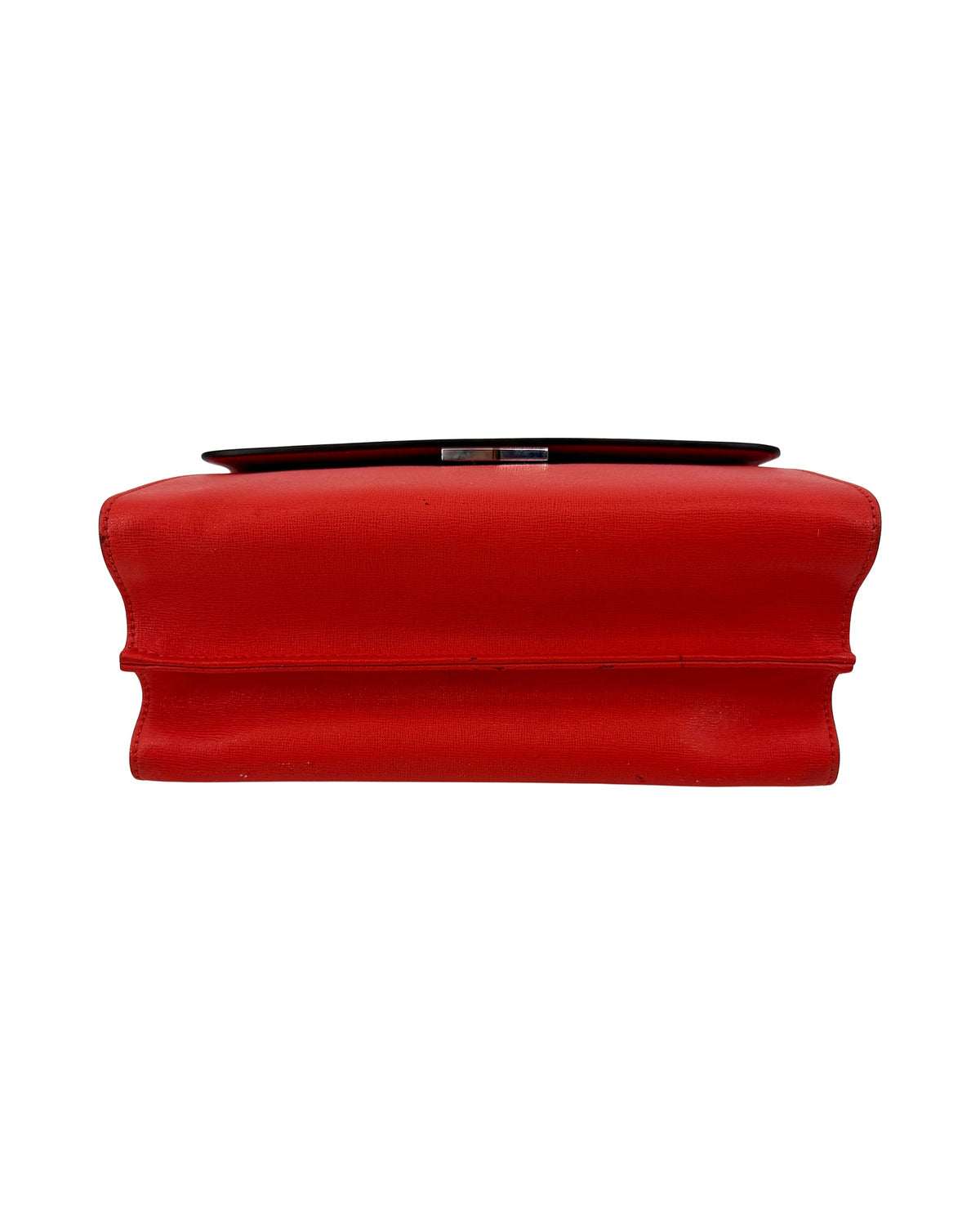 Fendi Demi Jour Top Handle Bag Red Calf Leather Palladium Hardware