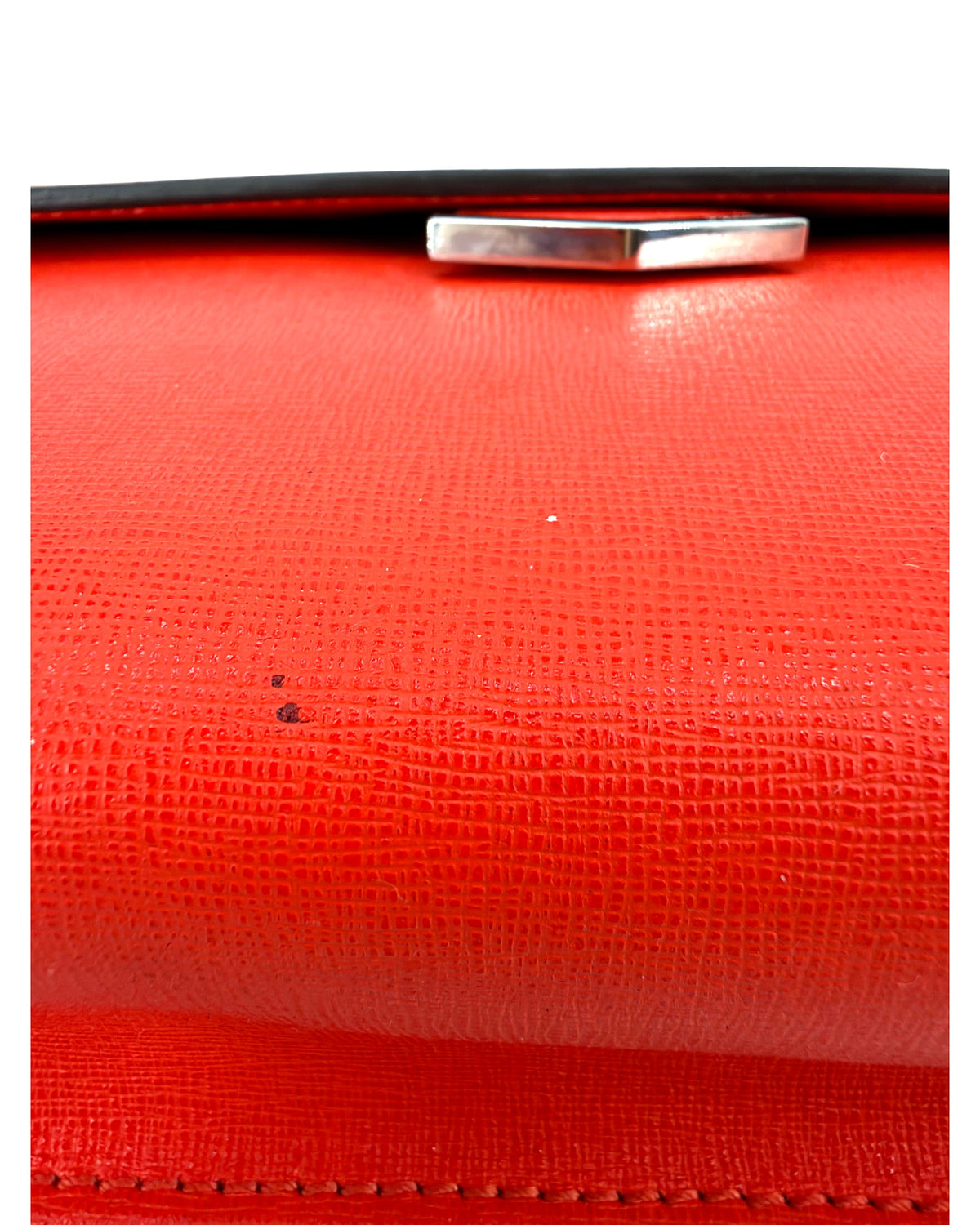 Fendi Demi Jour Top Handle Bag Red Calf Leather Palladium Hardware