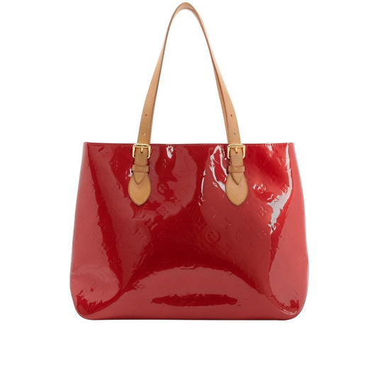 Louis Vuitton Pomme D'Amour Monogram Vernis Brentwood Tote Bag Red