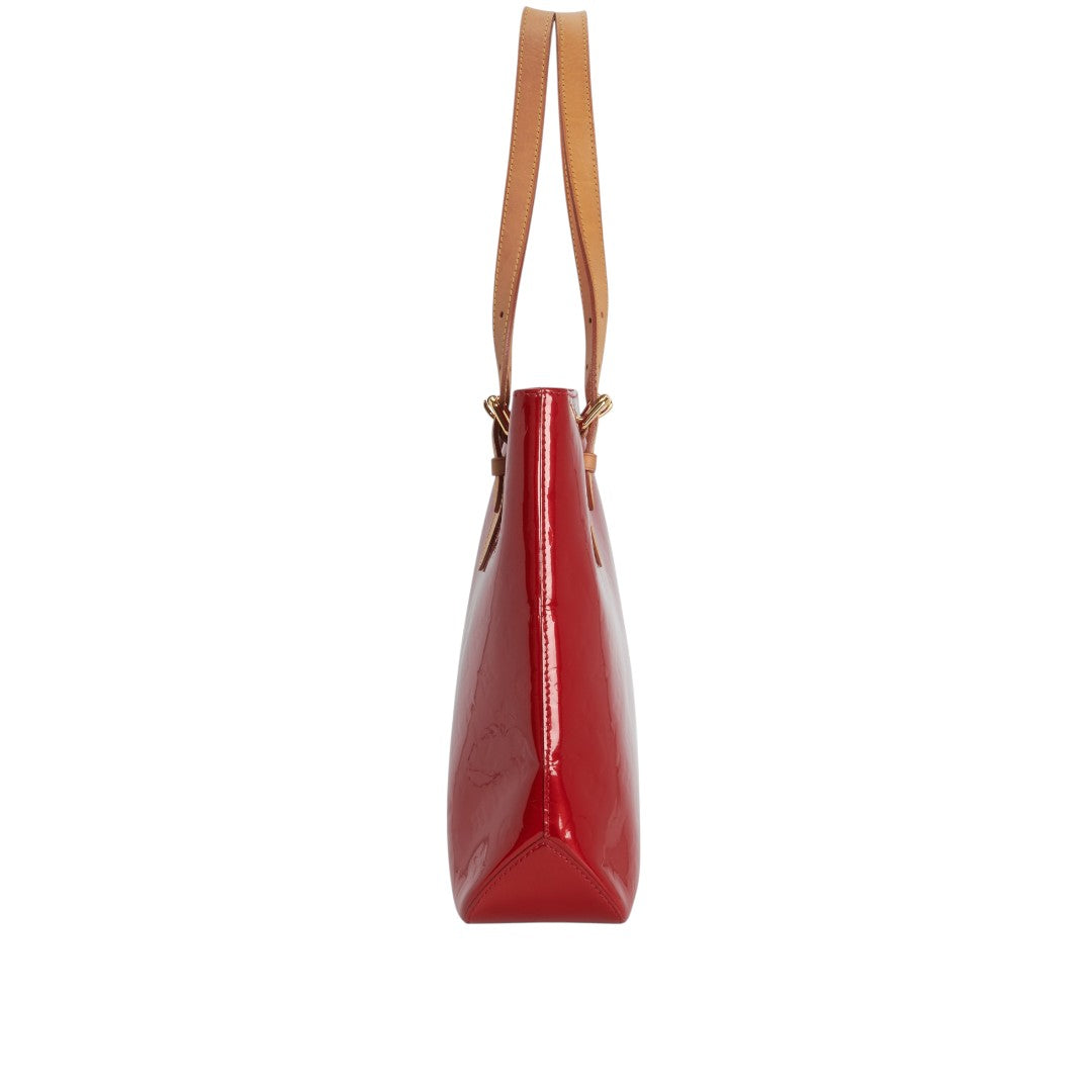 Louis Vuitton Pomme D'Amour Monogram Vernis Brentwood Tote Bag Red