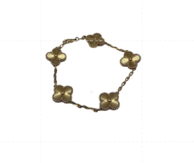 Van Cleef & Arpels 18K Yellow Gold Vintage Alhambra 5 Motif Bracelet