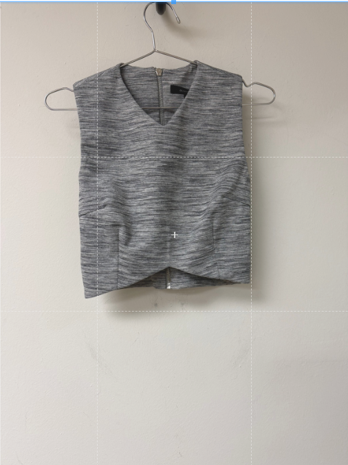 Grey Sleeveless V-Neck Top