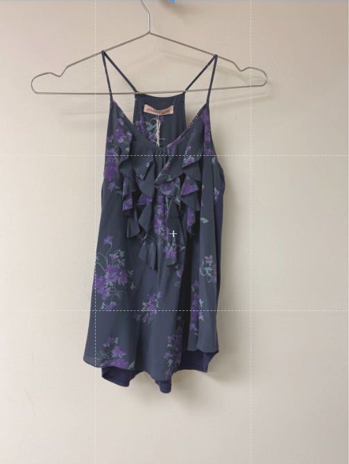 Rebecca Taylor Women's Purple Floral Ruffle Tank Top Blouse Sleeveless Size 0