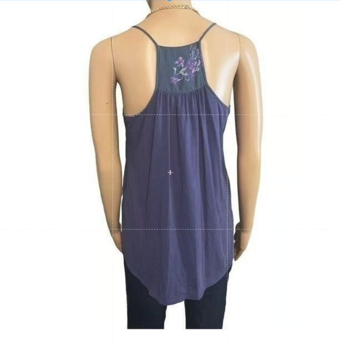 Rebecca Taylor Women's Purple Floral Ruffle Tank Top Blouse Sleeveless Size 0