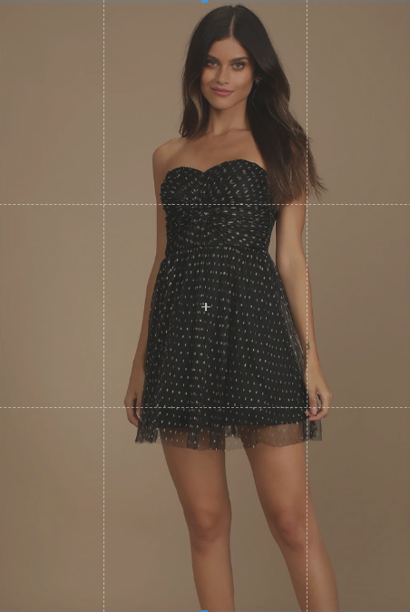 Maniju Gold Polka Dot Black Mini Dress