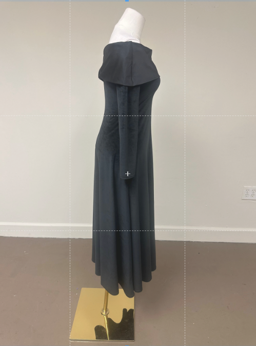 Off Shoulder Long Sleeve Midi Dress