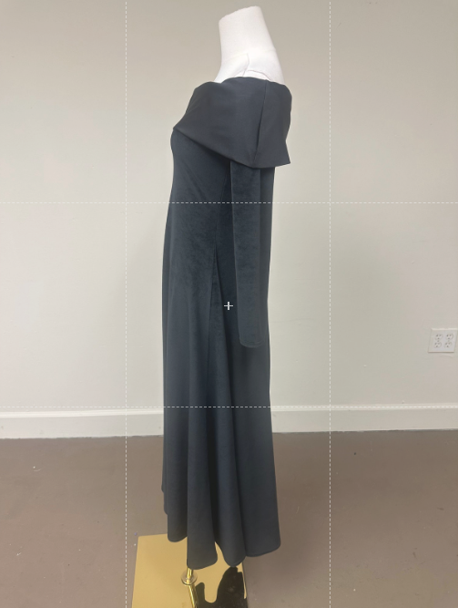 Off Shoulder Long Sleeve Midi Dress