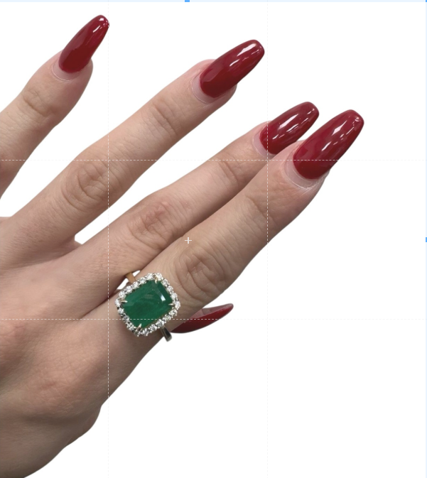 3.36 CTW Emerald 0.40 CTW Diamond Yellow Gold Halo Ring