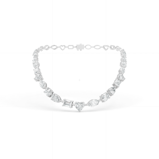 26.62 CTW 14K White Gold Diamond Tennis Necklace
