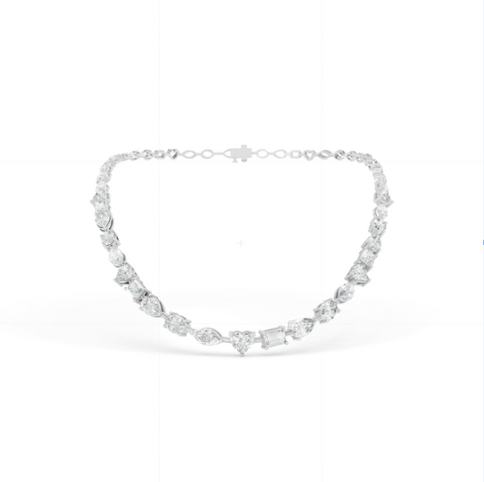 19.44 CTW 14K White Gold Diamond Tennis Necklace