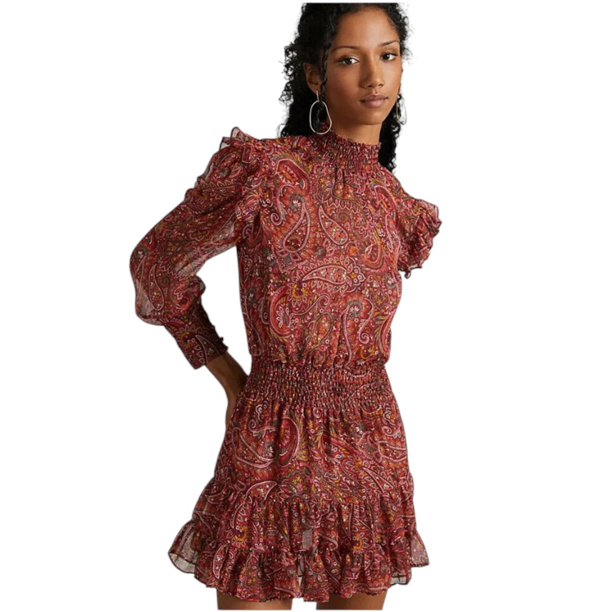 Misa Los Angeles Gianna Paisley Print Smocked Mini Dress Women's