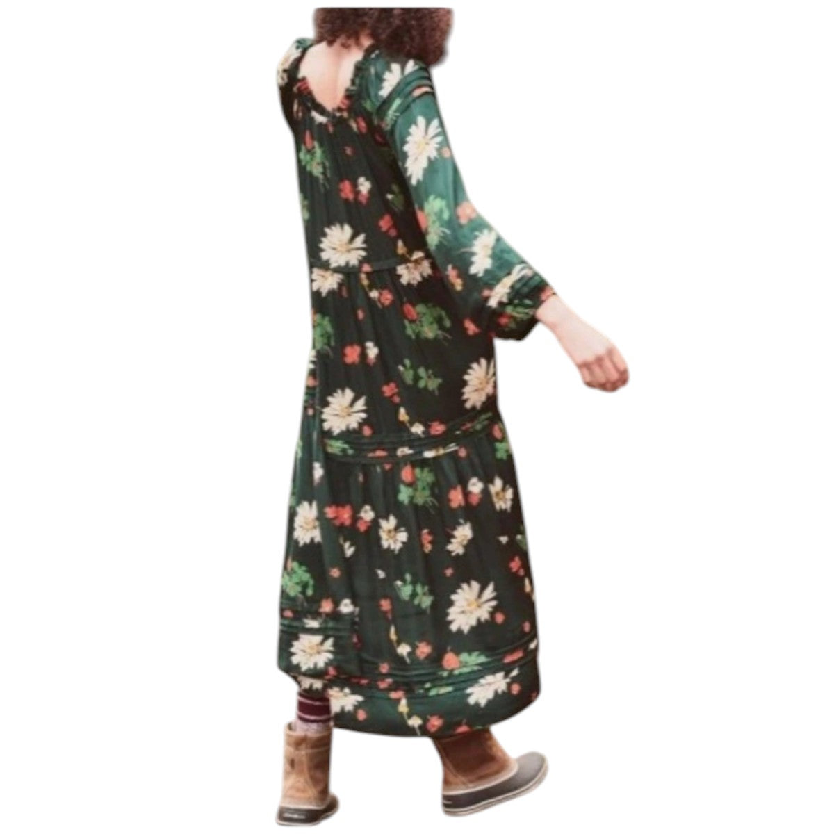 The Great Floral Print Long Sleeve Oversized Midi Dress Women's