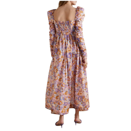 Zimmermann Cotton Floral Print Twist Front Midi Dress Women's