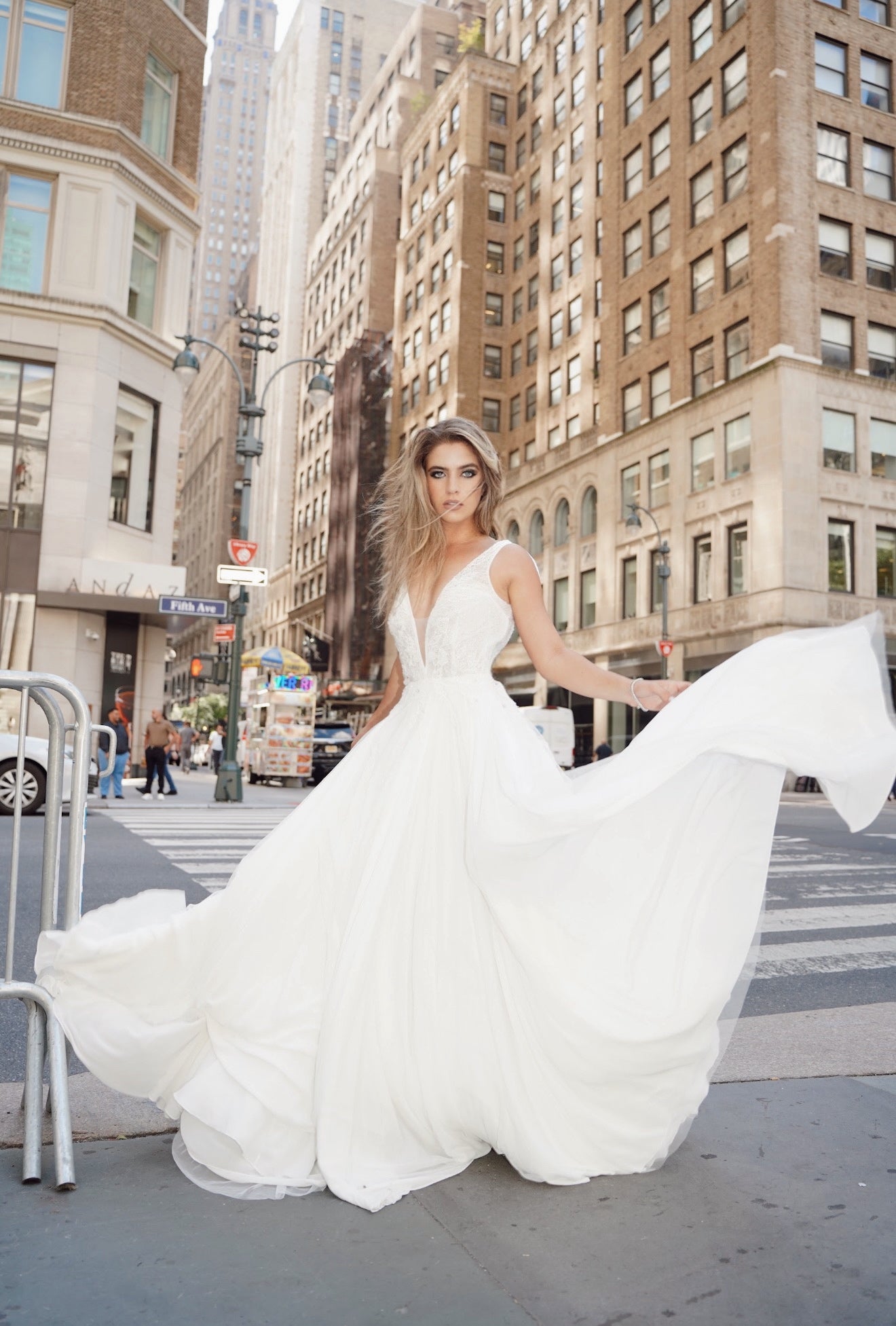Donata by Rosa Clará Lace Beaded Tulle A-Line Wedding Dress Ivory