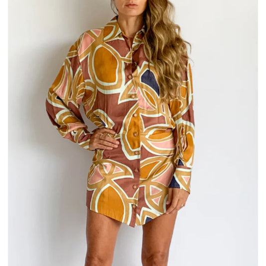 Alexis Abstract Print Alessandro Mini Shirt Dress