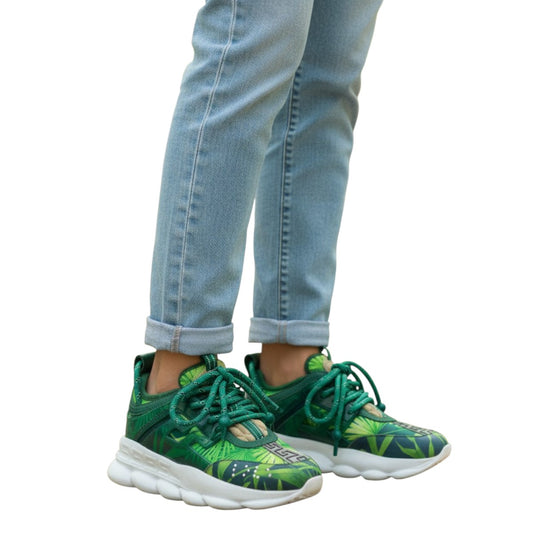 Versace Jungle Print Chain Reaction Chunky Trainers Sneakers