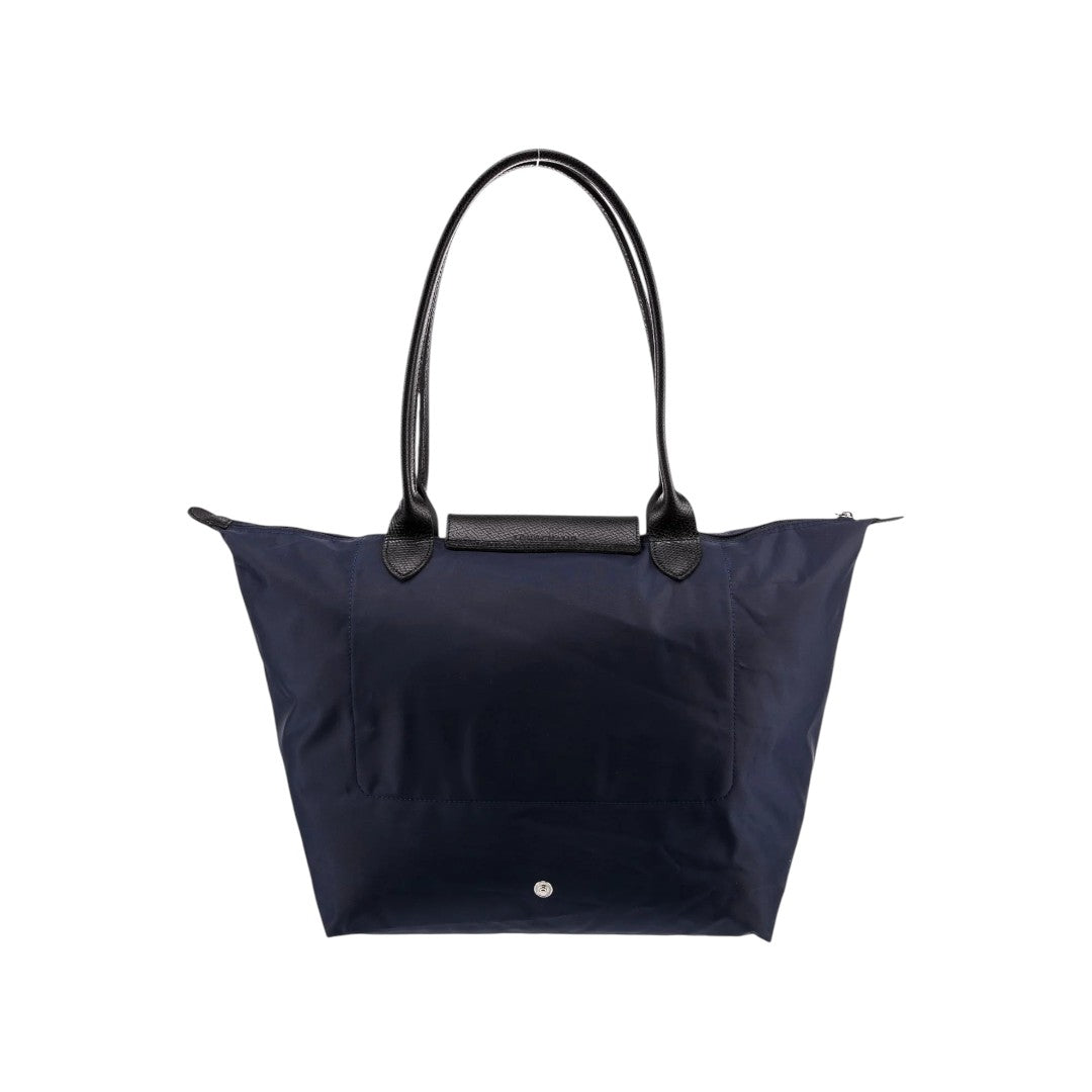 Longchamp x Paris Aéroport Canvas w/ PARIS VOUS AIME Print Medium Tote Bag Blue