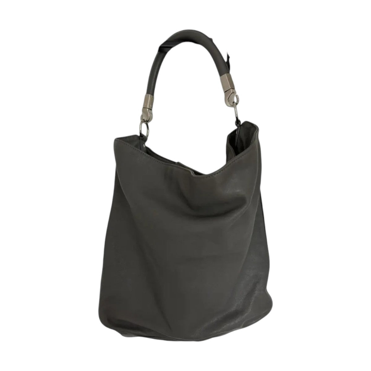 YSL Yves Saint Laurent Rive Gauche Large Roady Hobo Shoulder Bag Gray