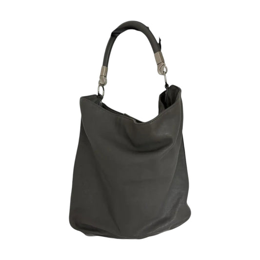 YSL Yves Saint Laurent Rive Gauche Large Roady Hobo Shoulder Bag Gray