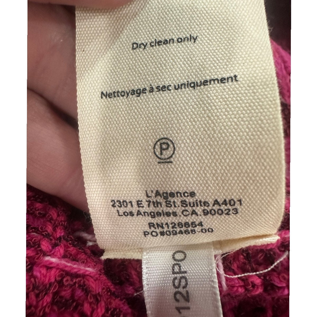 L'AGENCE Jenni Cotton Blend Tweed Knit Button Front Cardigan