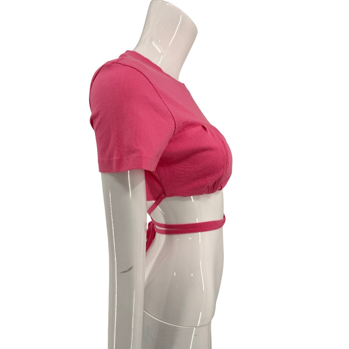 Jacquemus Cotton Ribbed Knit Le T-Shirt Baci Crop T-Shirt