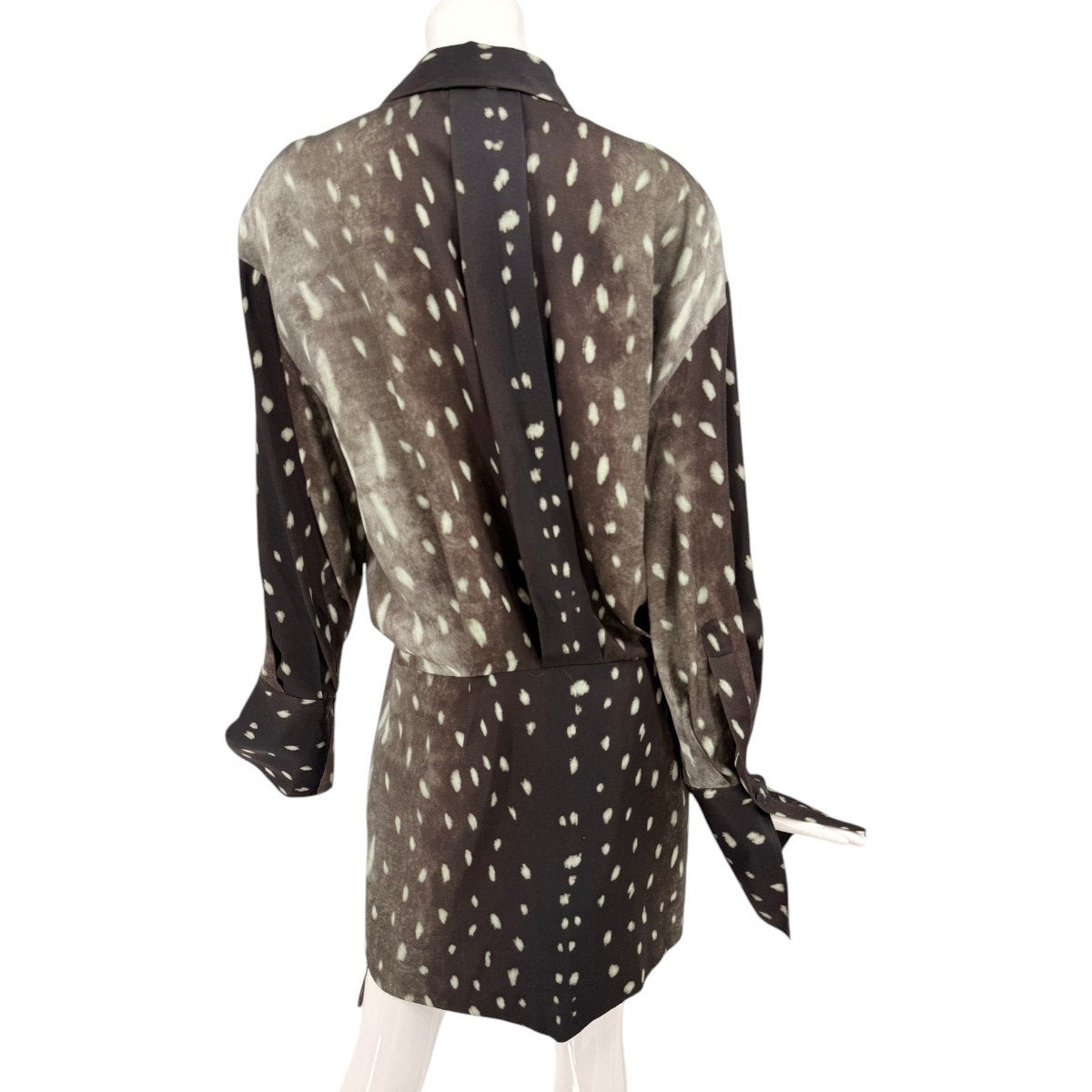 The Attico Silvye Collared Long Sleeve Mini Shirt Dress