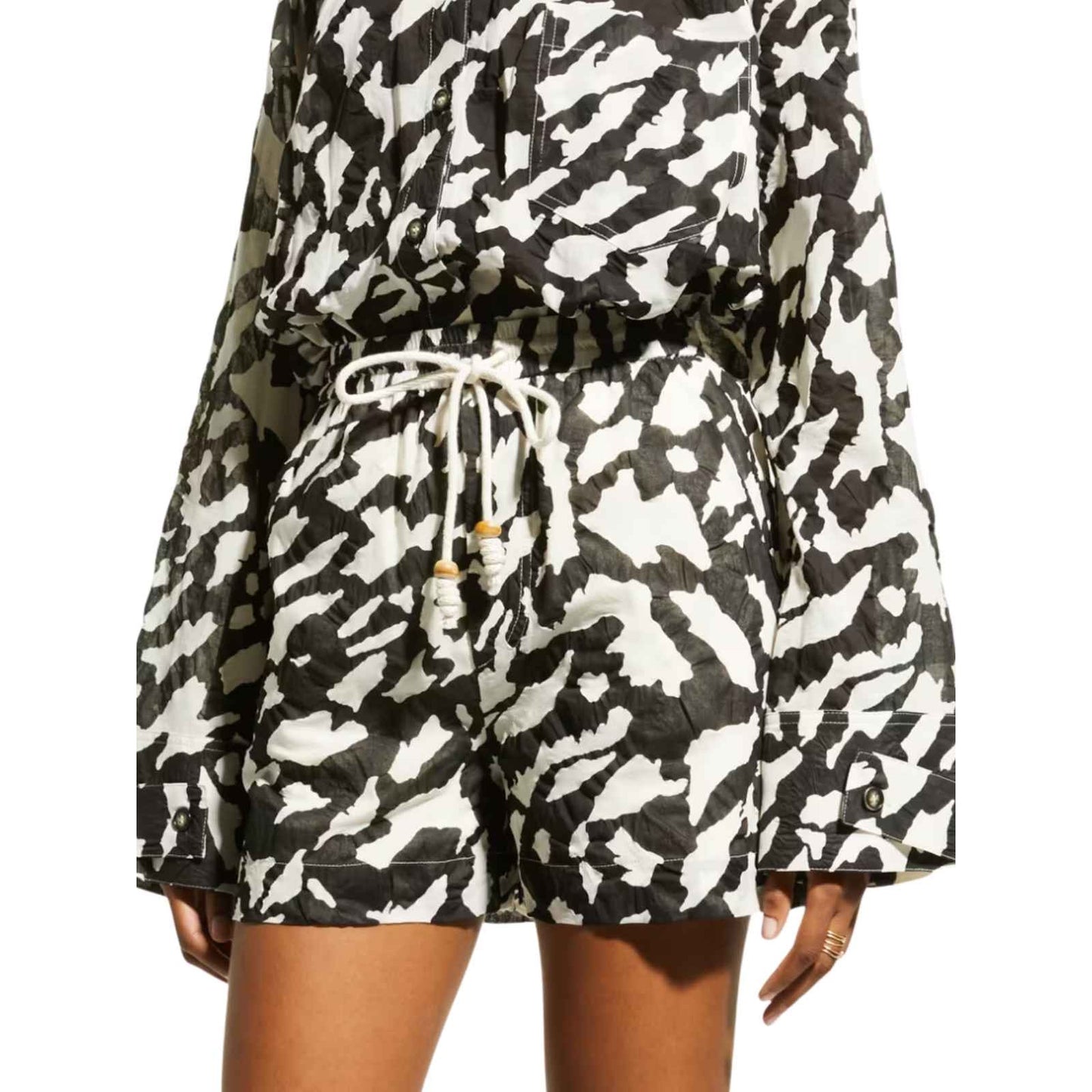 Nanushka Leora Printed Cotton Drawstring Shorts