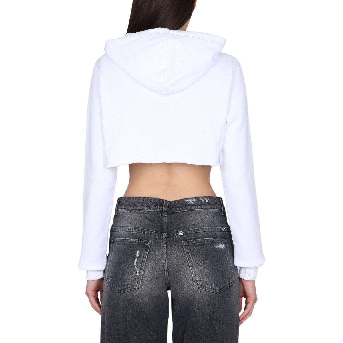 Givenchy Cropped 4G Logo Cotton Long Sleeve Pullover Hoodie