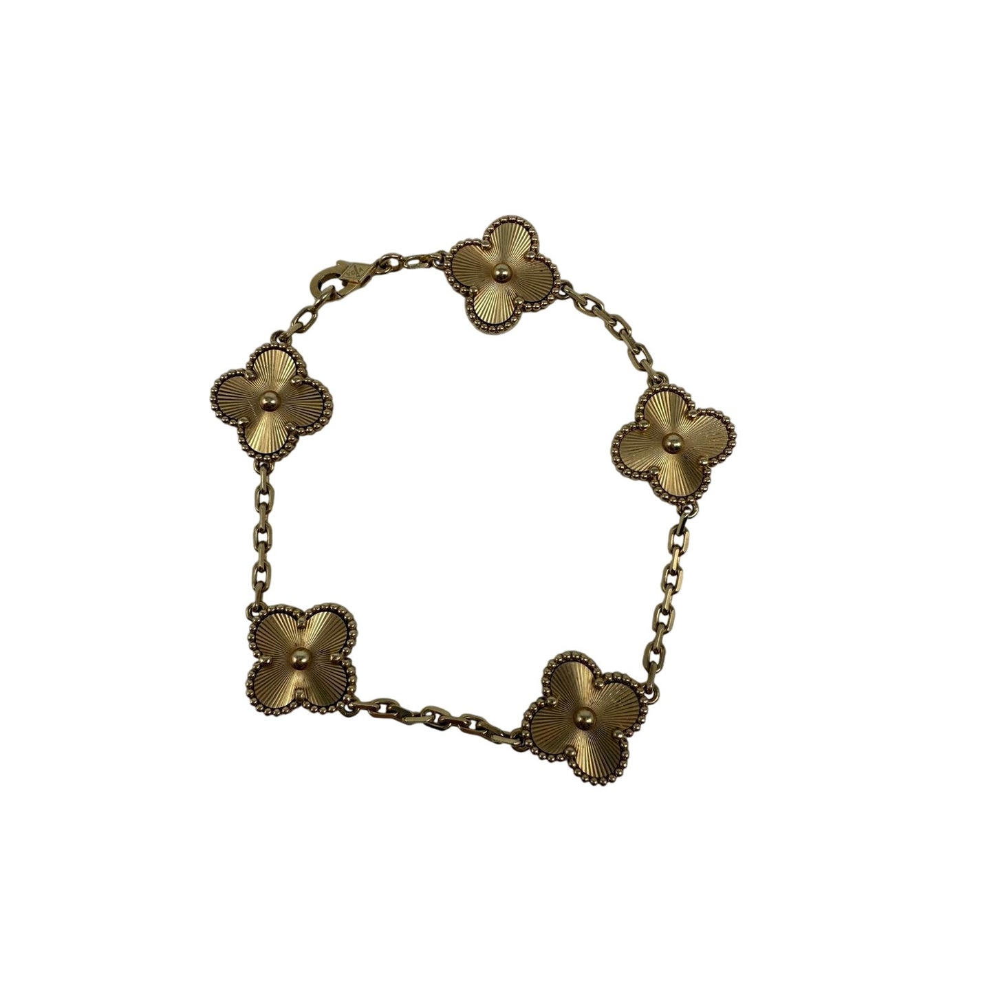 Van Cleef & Arpels 18K Vintage Alhambra 5 Motif Bracelet
