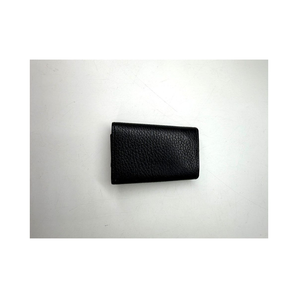 Gucci GG Marmont Pebbled Leather Mini Wallet Key Case Black