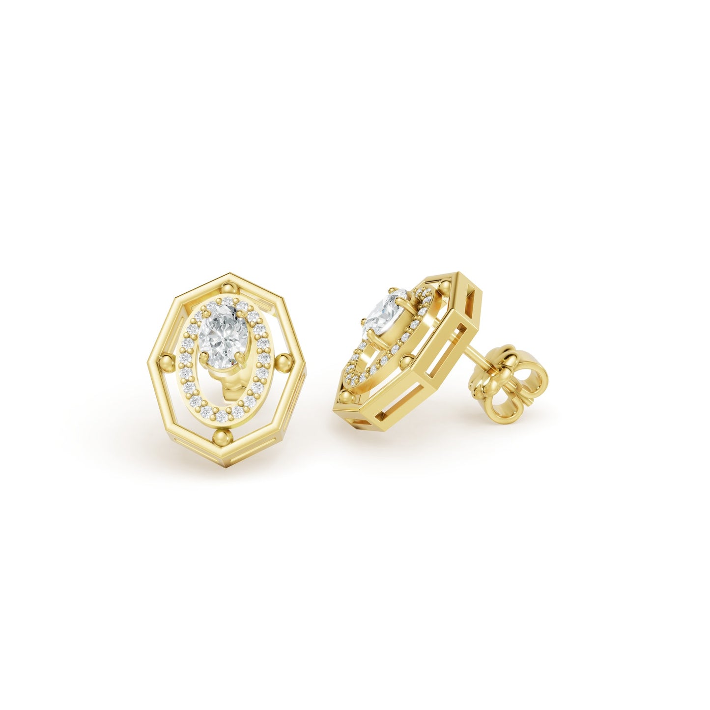 0.56 CTW 14K Yellow Gold Diamond Stud Earrings