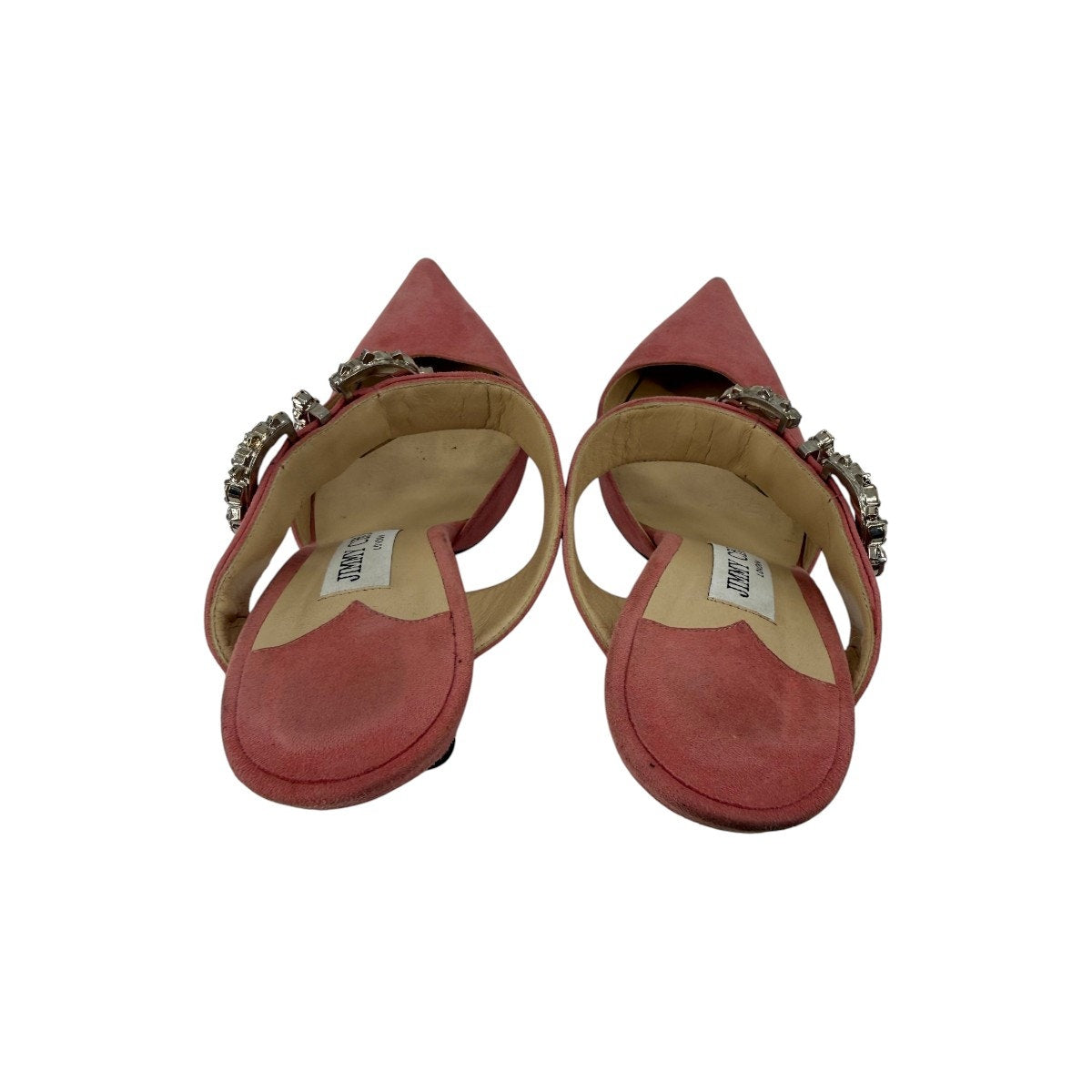 Jimmy Choo Smokey 100 Crystal Buckle Suede Mules