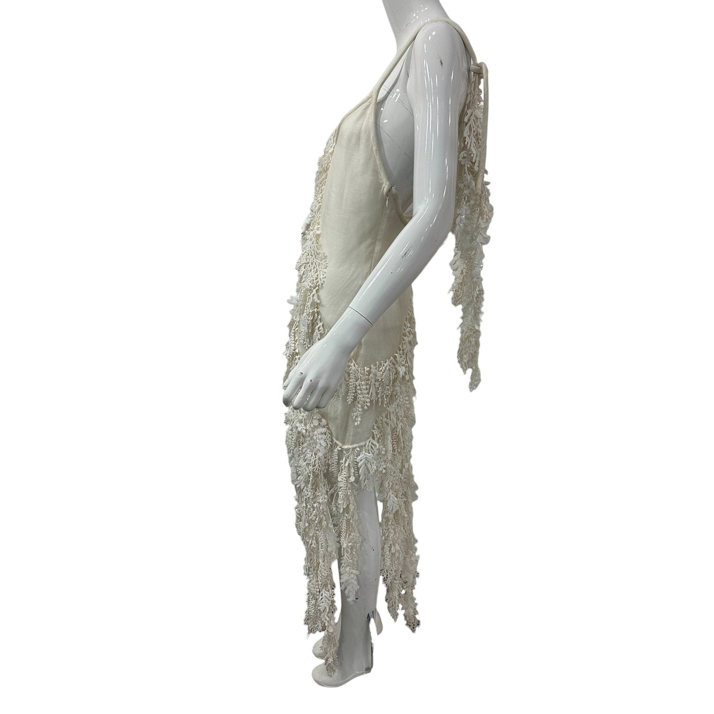 NWT Zimmermann Silk-linen Blend Tama Sequined Tank Dress White Size 1