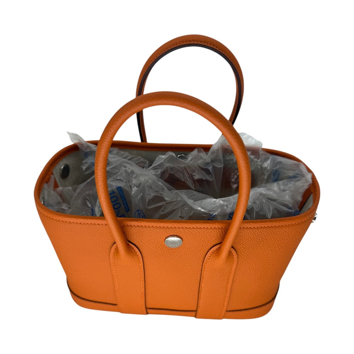 Hermès Garden Party 30 Orange Negonda Leather Palladium Hardware Bag