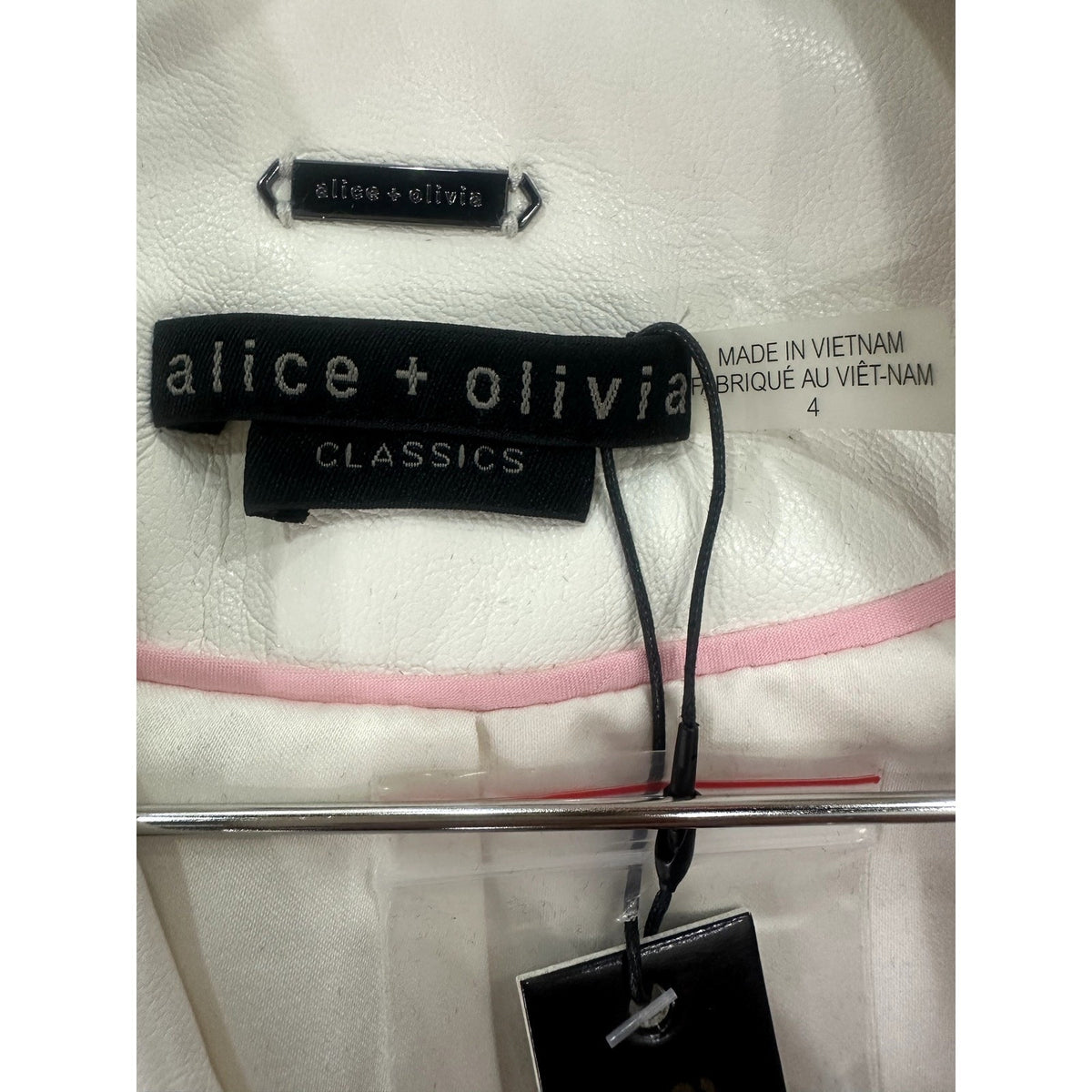 Alice + Olivia Vegan Leather Justin Double Breasted Blazer