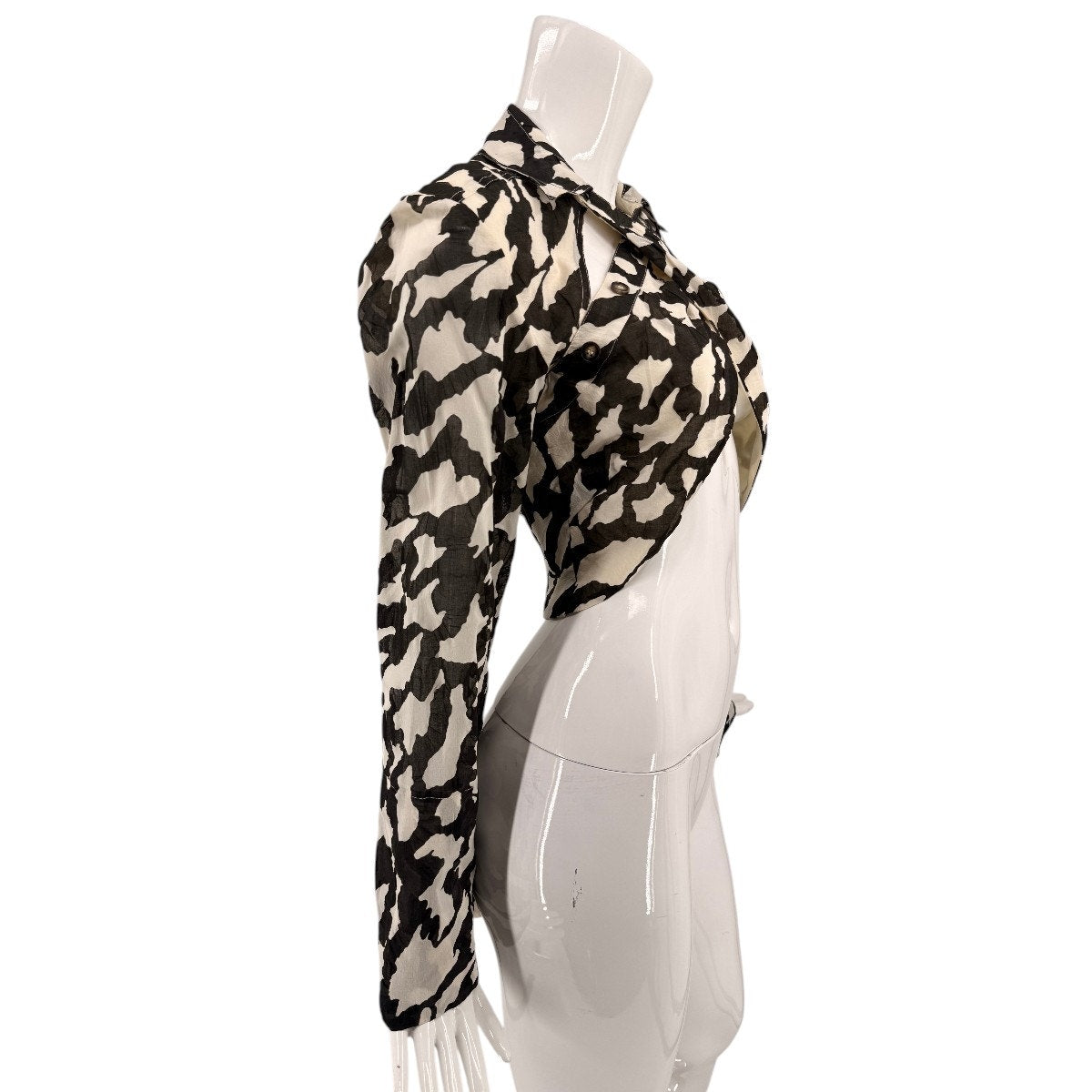 Nanushka Loiza Graphic Print Cotton Wrap Crop Top
