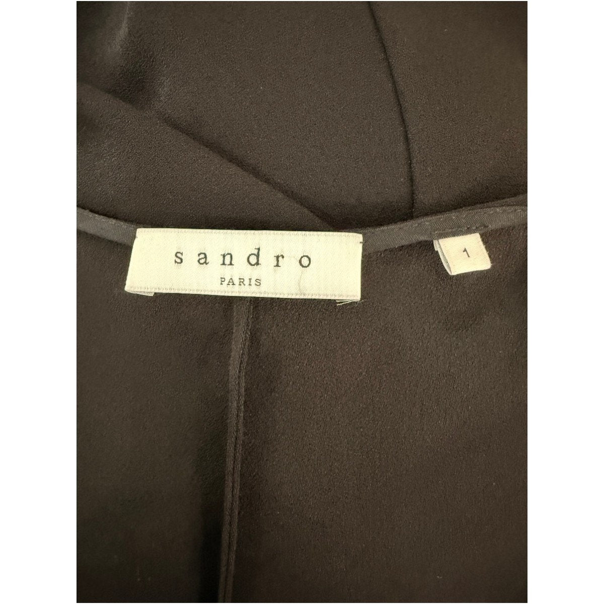 Sandro Paris Crossover Crepe Plunge-Neck Mini Dress Black Women's Size 1