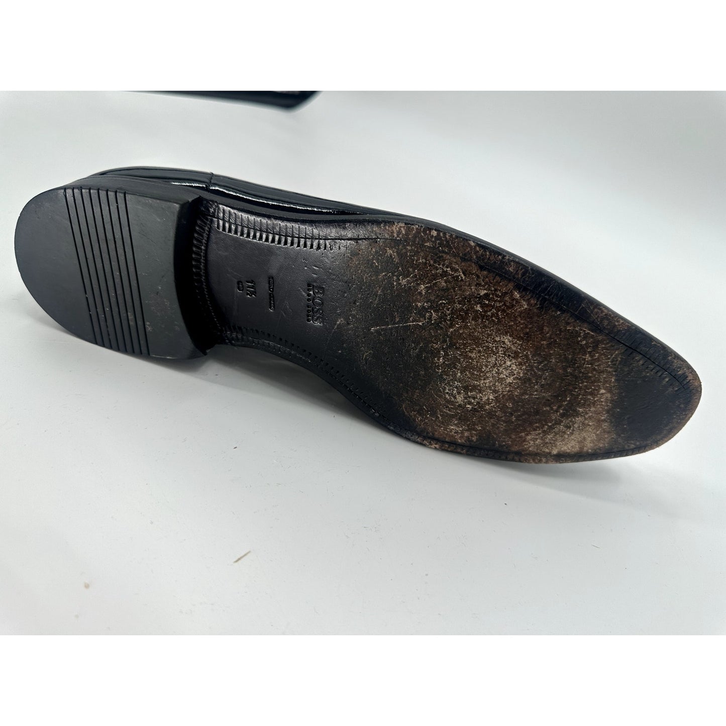 Hugo Boss Mellion Patent Leather Loafers Black Men's US 11.5