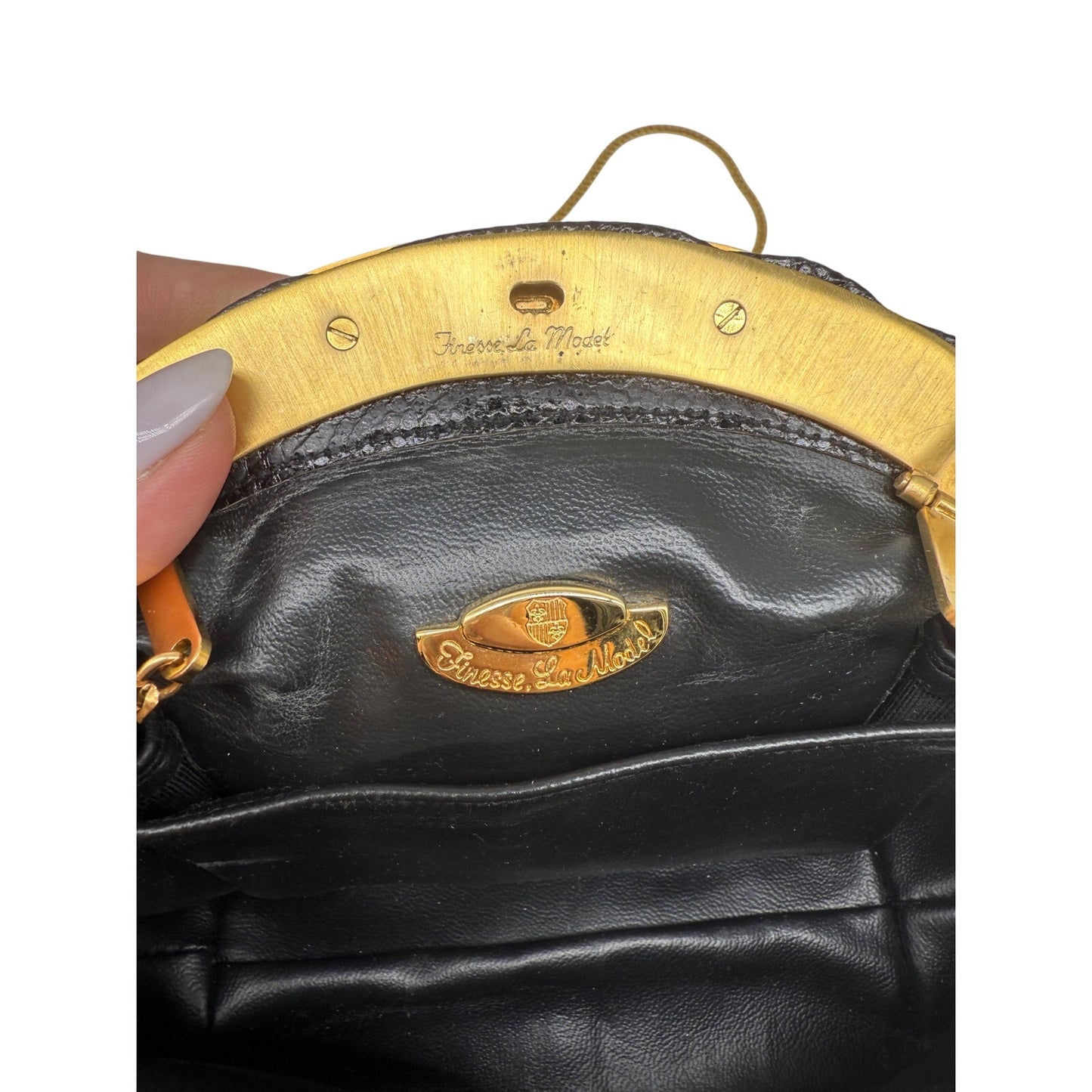 Finesse La Model Lizard Leather Convertible Clutch/Shoulder Bag