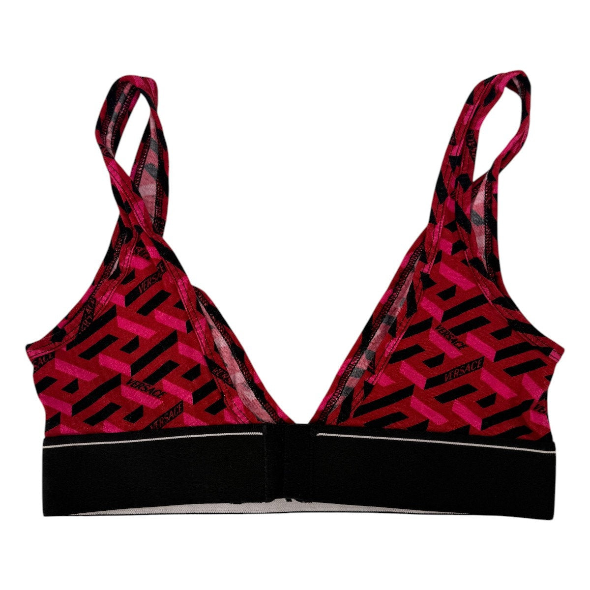 Versace Greca Print V-Neck Sports Bra