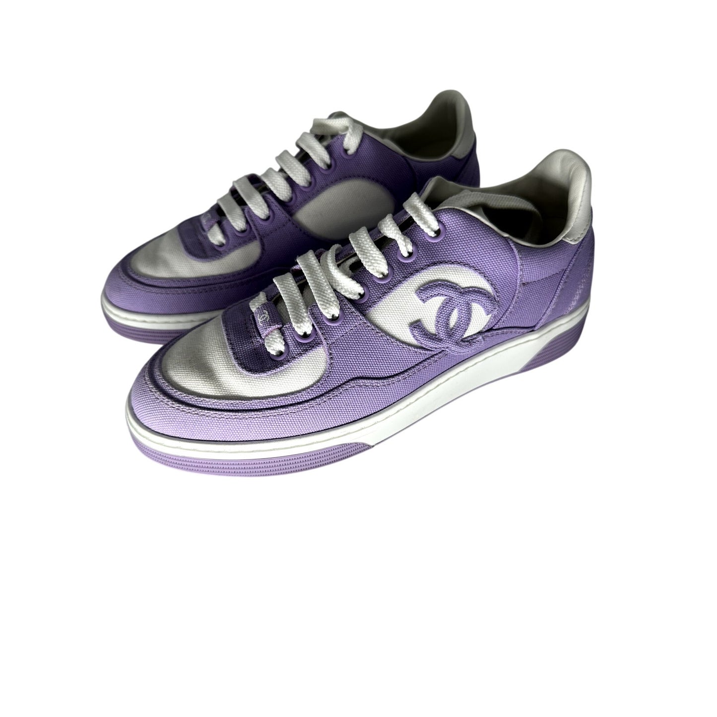 Chanel Interlocking CC Logo Lace Up Sneakers