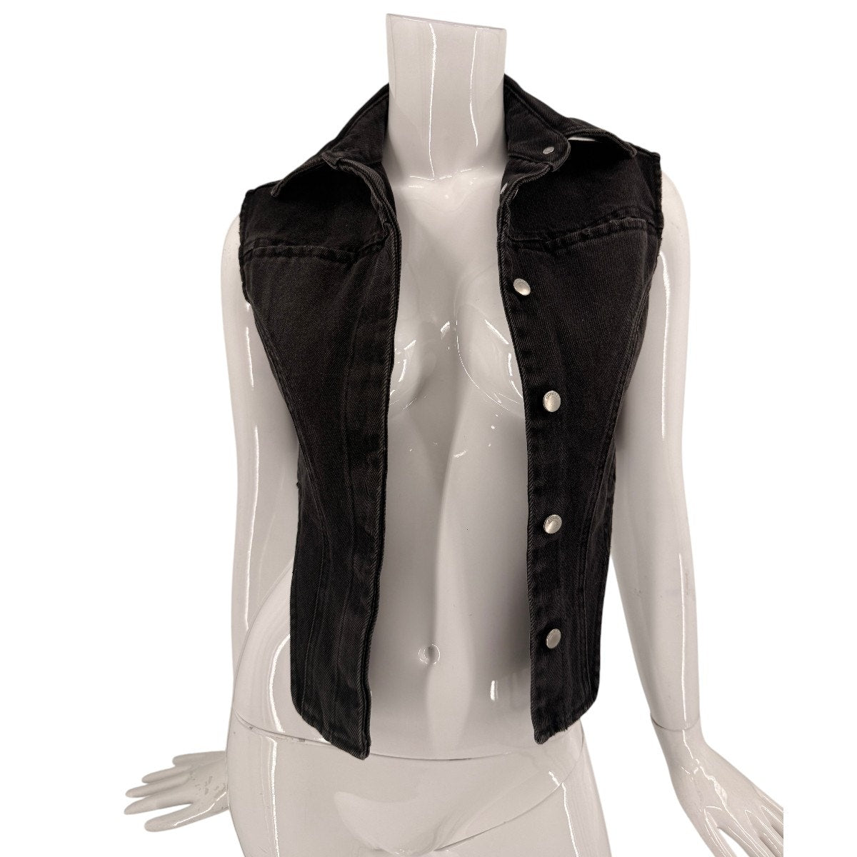 Ambush Sleeveless Denim Cropped Shirt Black XS Made In Italy