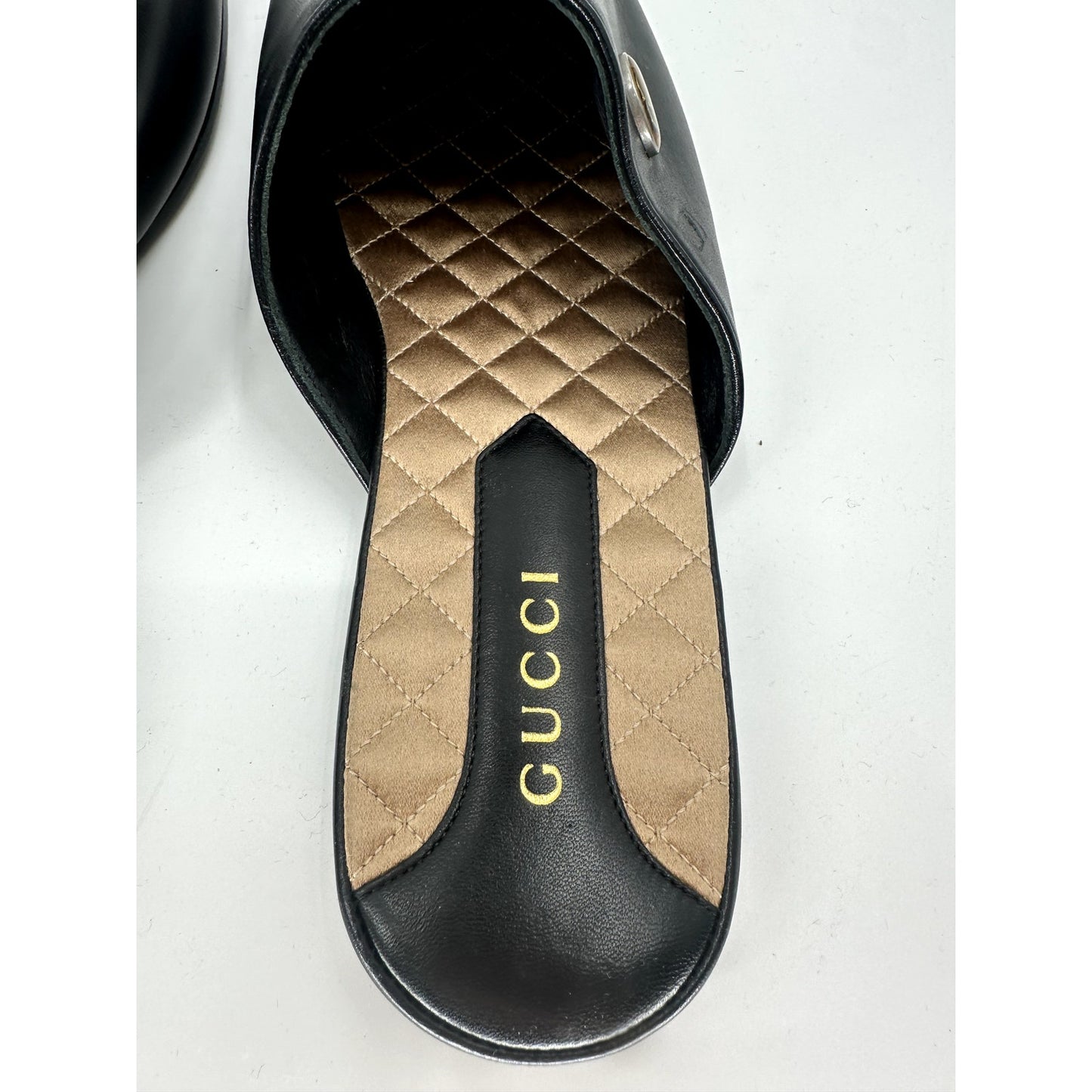 Gucci X NY Yankees Leather Logo Slip-On Slipper Mules